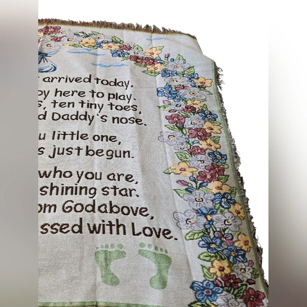 Floral Baby Blanket with Inspirational Message